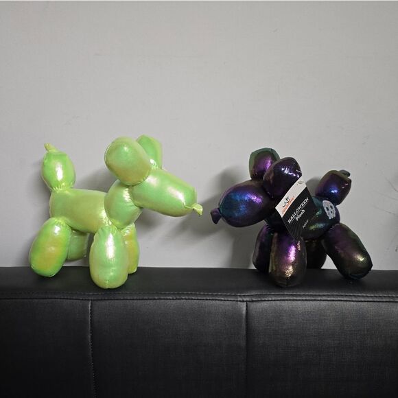 Set of two Balloon Dogs 8" Plush Celebrate Halloween Iridescent, New - Picture 2 of 14